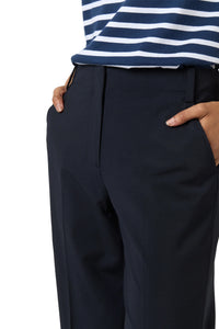 Frankie Cropped Pant in Navy Bi-Stretch Tropical Wool