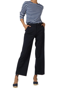 Frankie Cropped Pant in Navy Bi-Stretch Tropical Wool