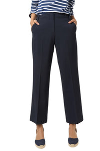 Frankie Cropped Pant in Navy Bi-Stretch Tropical Wool