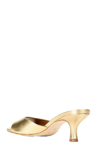 Brigitte Mule in Gold Leather