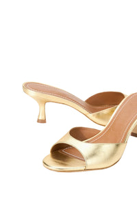 Brigitte Mule in Gold Leather