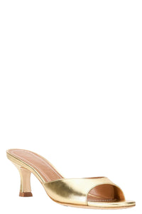 Brigitte Mule in Gold Leather