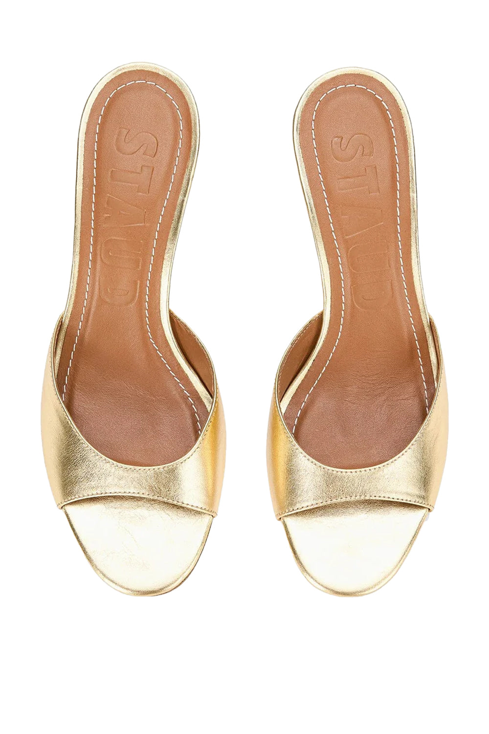 Brigitte Mule in Gold Leather