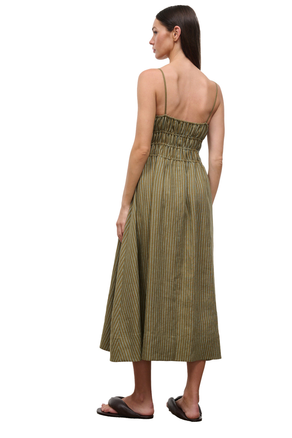 Ayla Linen Dress in Porto Stripe