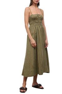 Ayla Linen Dress in Porto Stripe