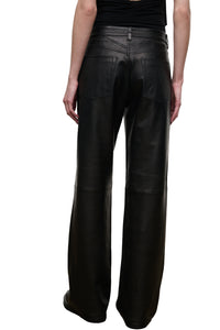 Gus Leather Pant in Black