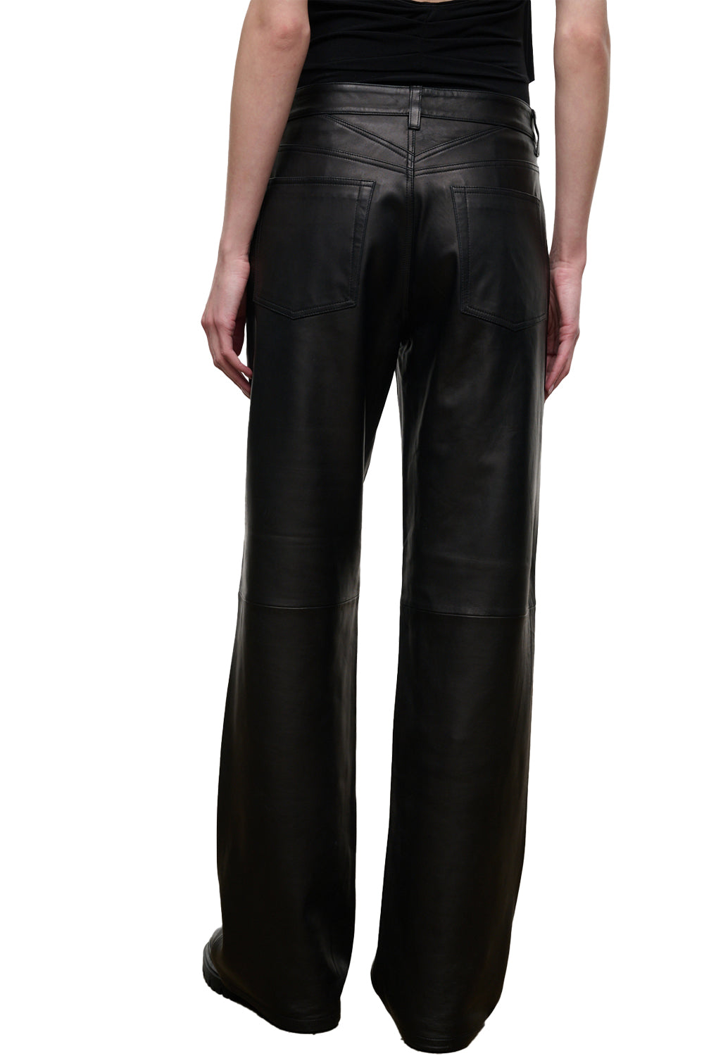 Gus Leather Pant in Black
