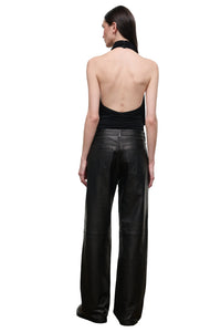 Gus Leather Pant in Black