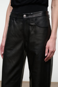 Gus Leather Pant in Black