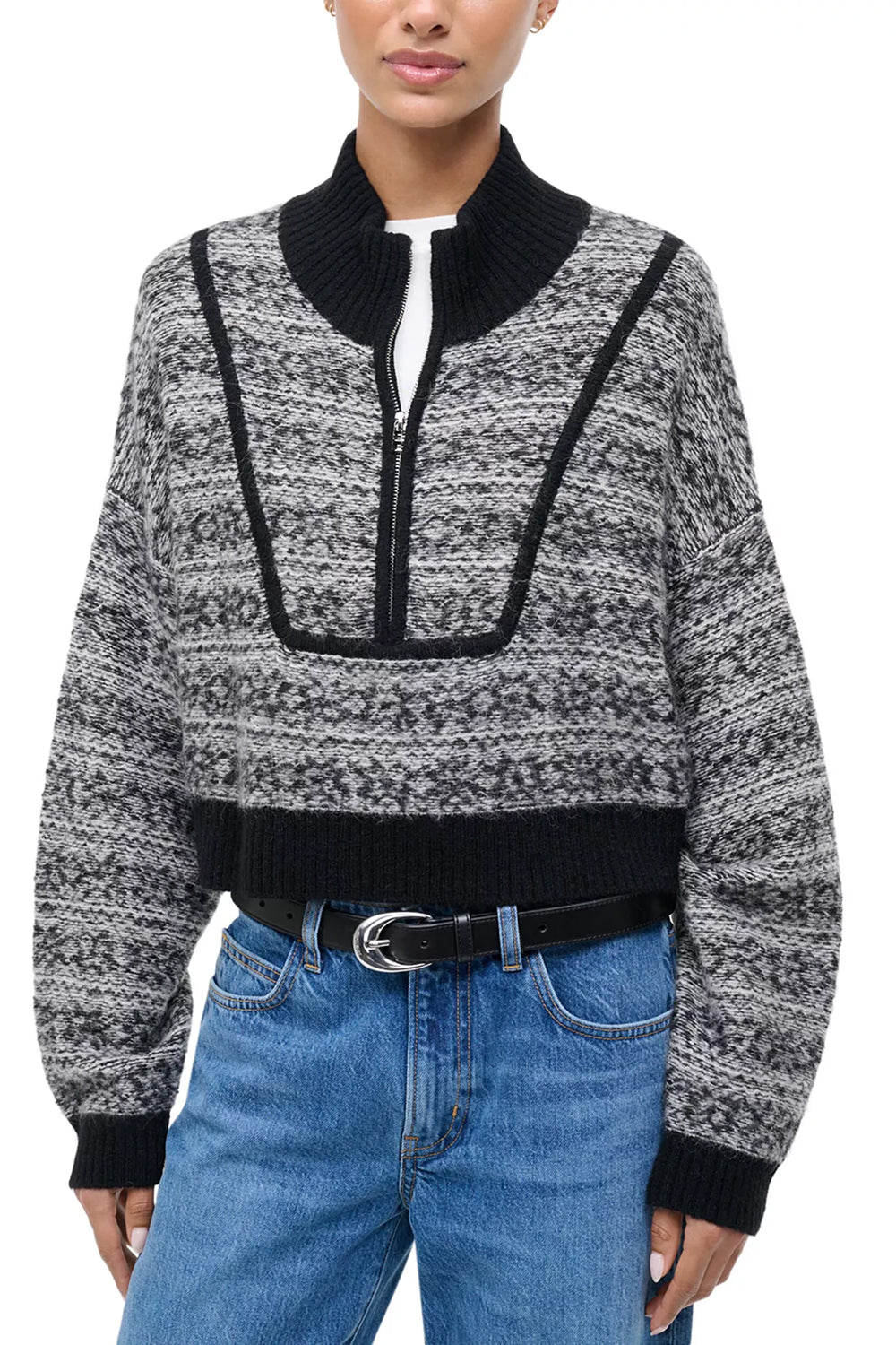 Cropped Hampton Cashmere Sweater in Telluride