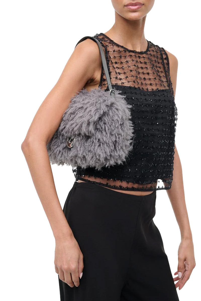 Harlow Faux Fur Bag in Storm