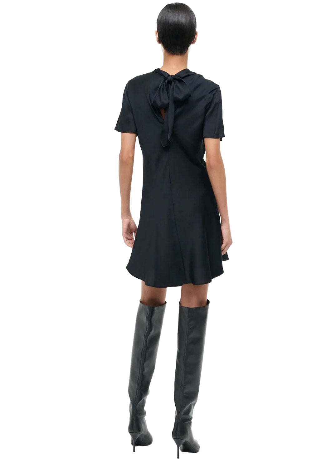 Iris Silk Dress in Black