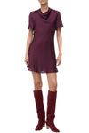 Iris Silk Dress in Syrah