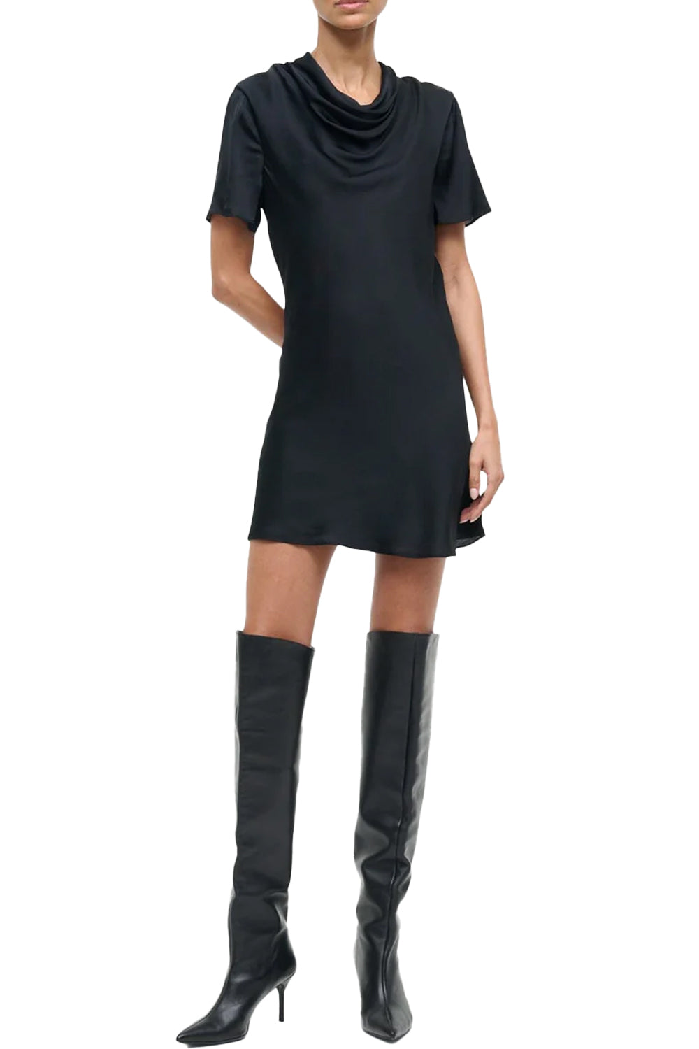 Iris Silk Dress in Black