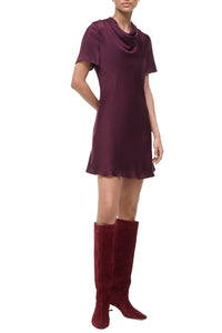 Iris Silk Dress in Syrah