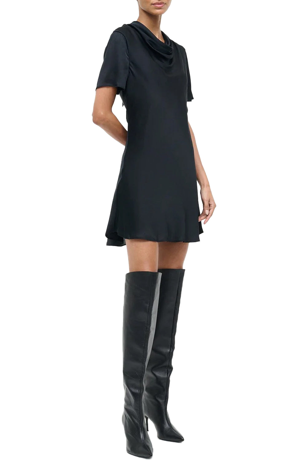 Iris Silk Dress in Black