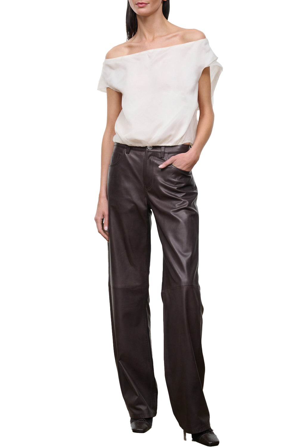 Larissa Silk Top in Ivory