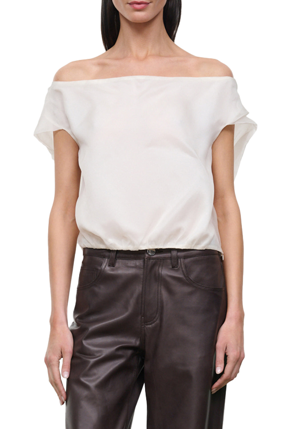 Larissa Silk Top in Ivory