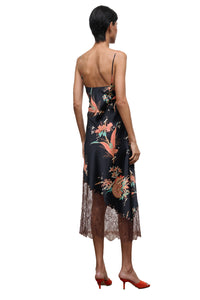 Lara Silk Dress in Tapestry Noir