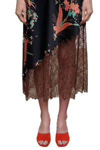Lara Silk Dress in Tapestry Noir