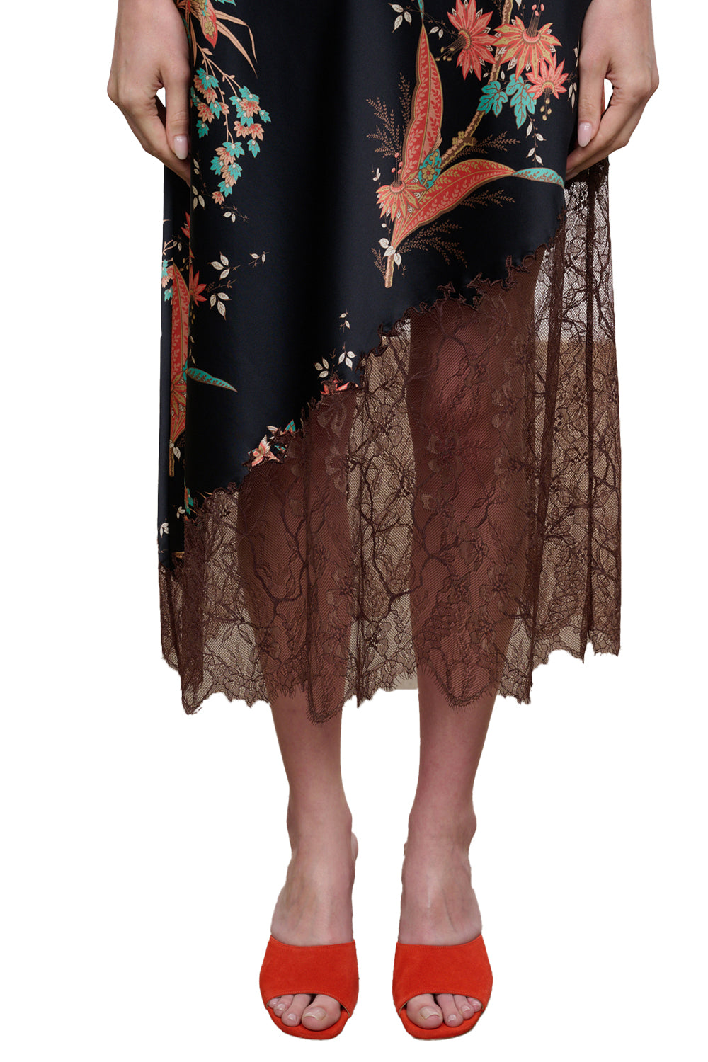 Lara Silk Dress in Tapestry Noir