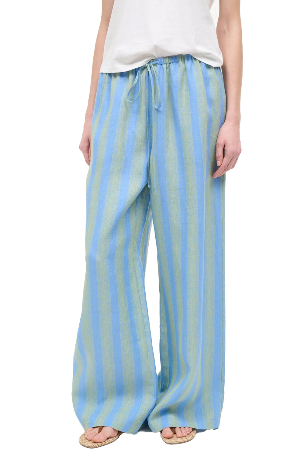 Mateo Linen Pant in Seaport Stripe