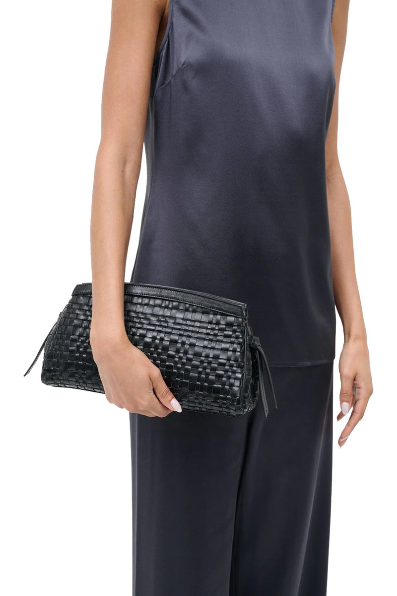 Maude Convertible Clutch in Black Woven