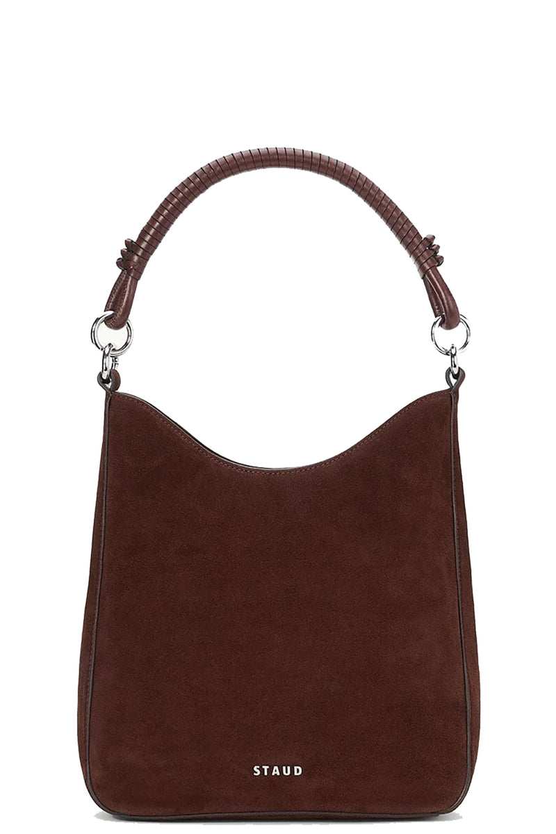 Mel Shoulder Bag in Mahogany Suede