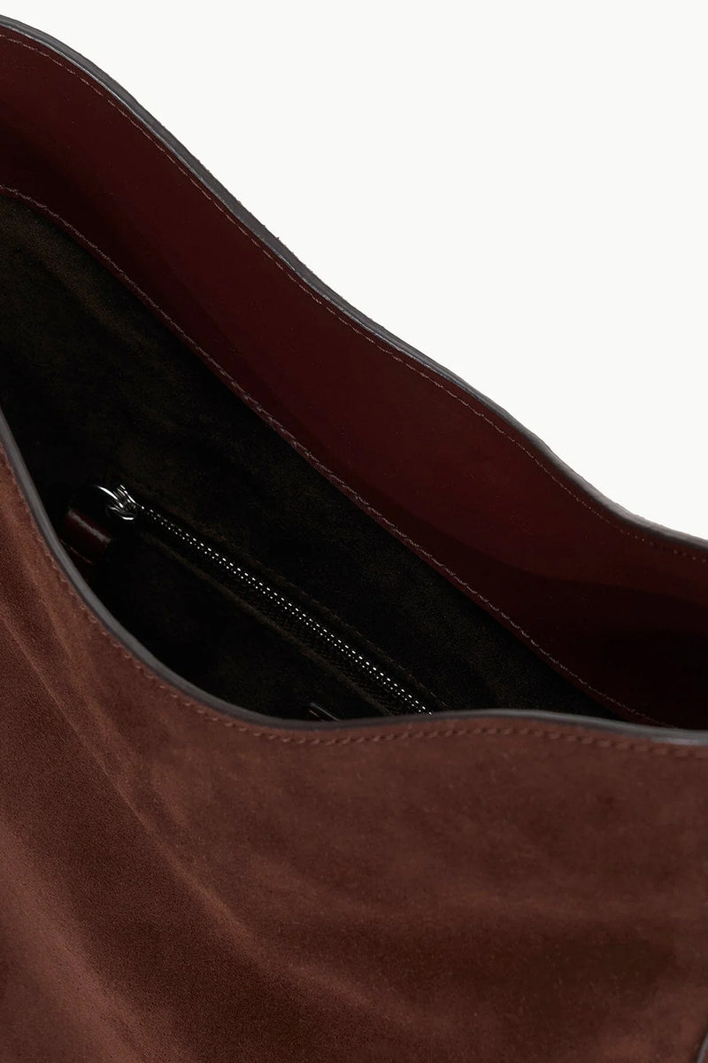 Mel Shoulder Bag in Mahogany Suede