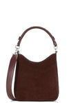 Mel Shoulder Bag in Mahogany Suede