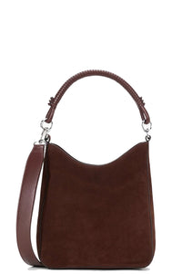 Mel Shoulder Bag in Mahogany Suede