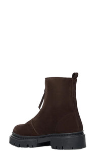Miles Zip Ankle Boot in Espresso Suede