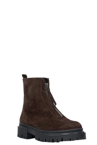 Miles Zip Ankle Boot in Espresso Suede
