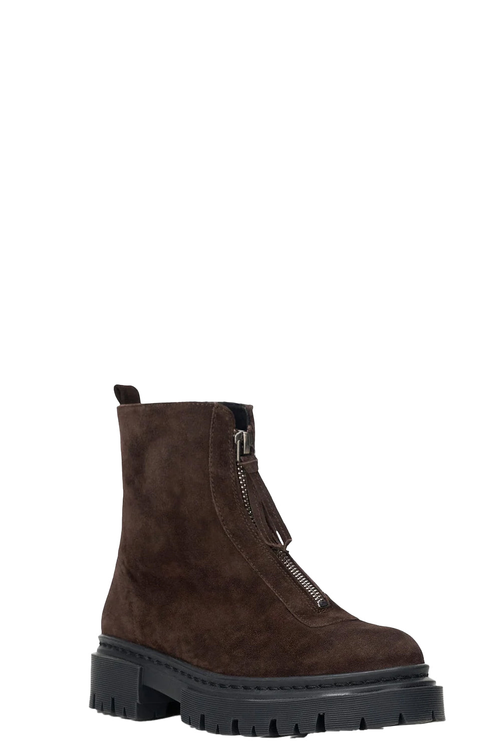 Miles Zip Ankle Boot in Espresso Suede