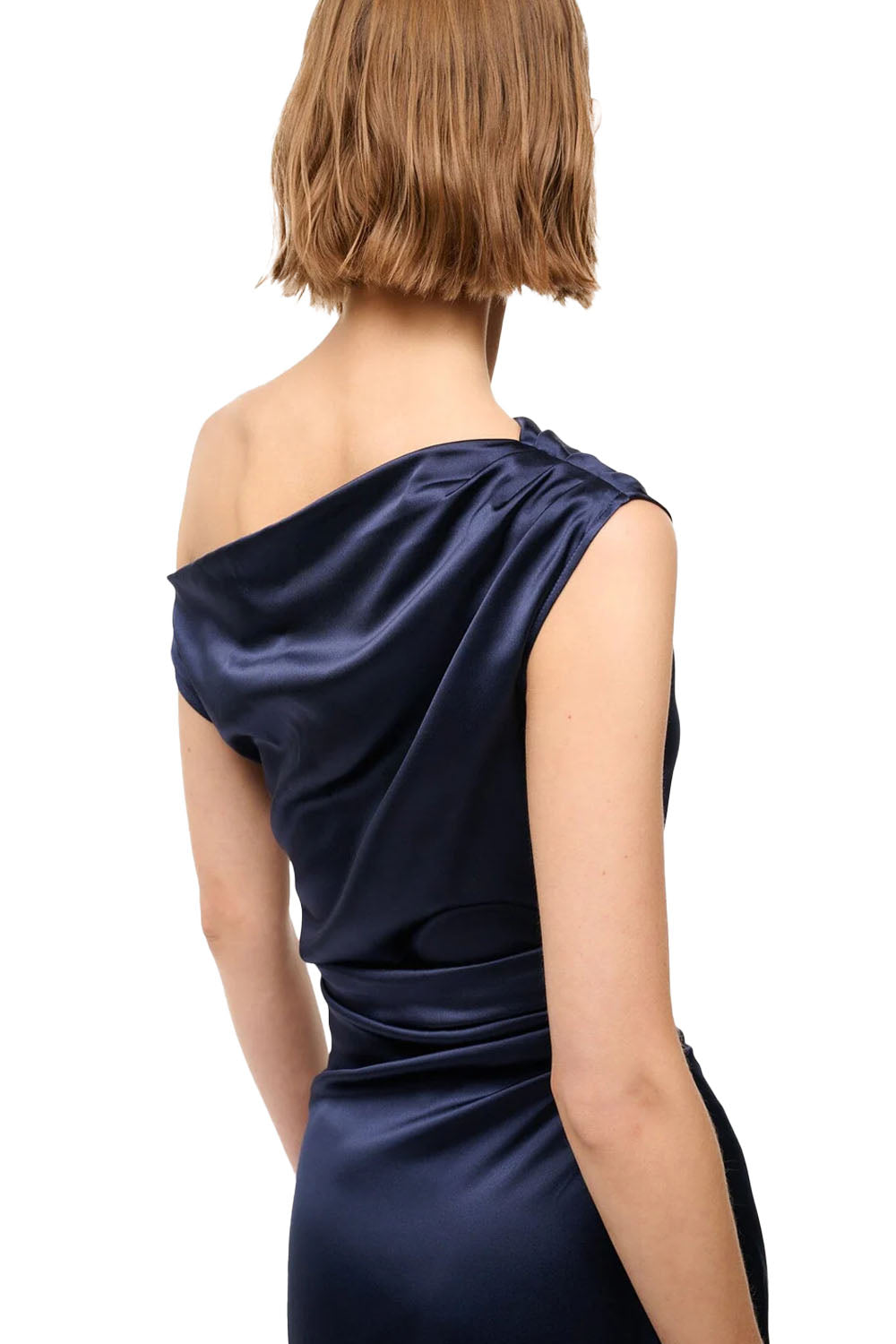 Phare Silk Dress in Navy
