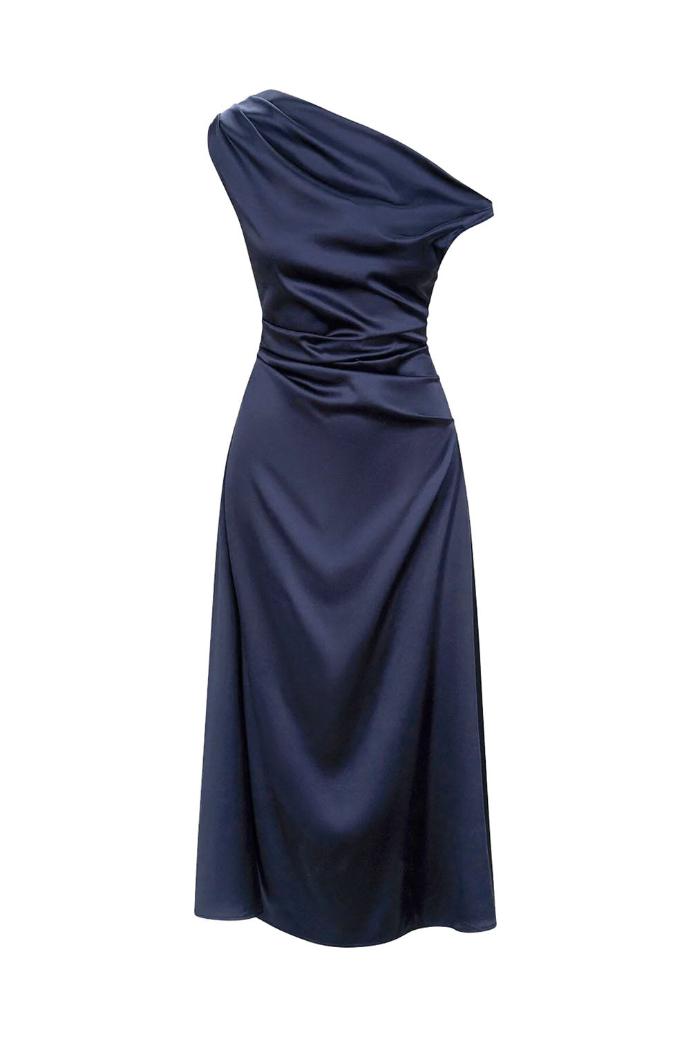 Phare Silk Dress in Navy