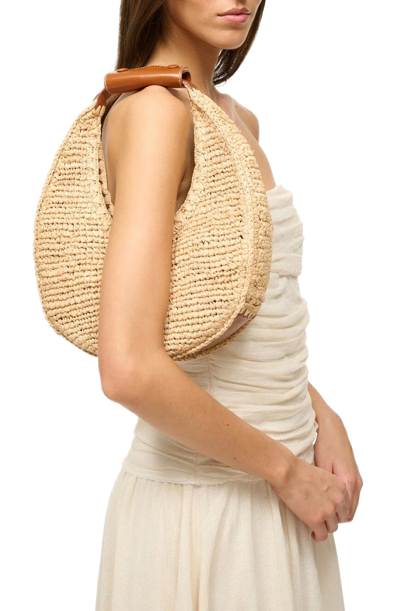 Moon Raffia Bag in Natural Raffia