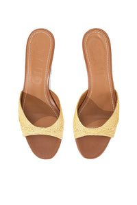 Brigitte Mule in Natural Raffia