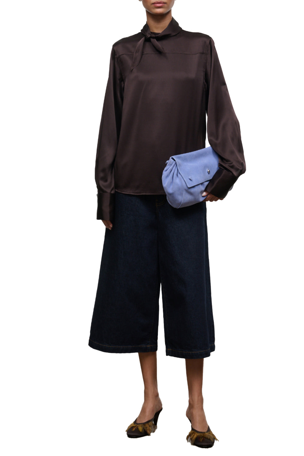 Rhodes Silk Top in Earth