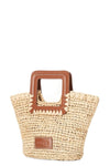 Shirley Raffia Mini Bucket in Natural Tan