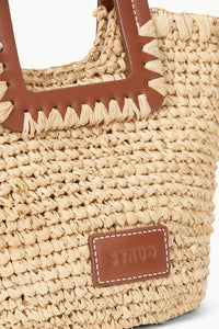 Shirley Raffia Mini Bucket in Natural Tan