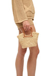 Shirley Raffia Mini Bucket in Natural Tan