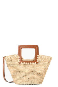 Shirley Raffia Mini Bucket in Natural Tan