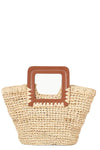 Shirley Raffia Mini Bucket in Natural Tan