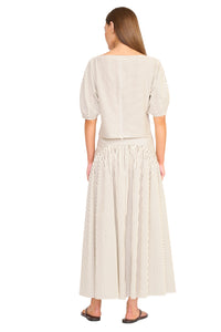 Procida Skirt in Ivory Dark Oak Micro Stripe