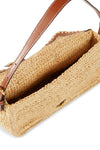 Harlow Flap Raffia Shoulder Bag in Natural Tan