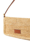 Harlow Flap Raffia Shoulder Bag in Natural Tan