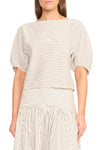 Didi Top in Ivory Dark Oak Micro Stripe