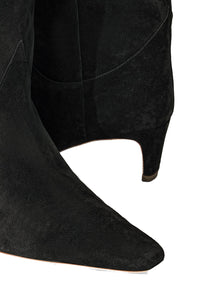 Western Wally in Black Suede