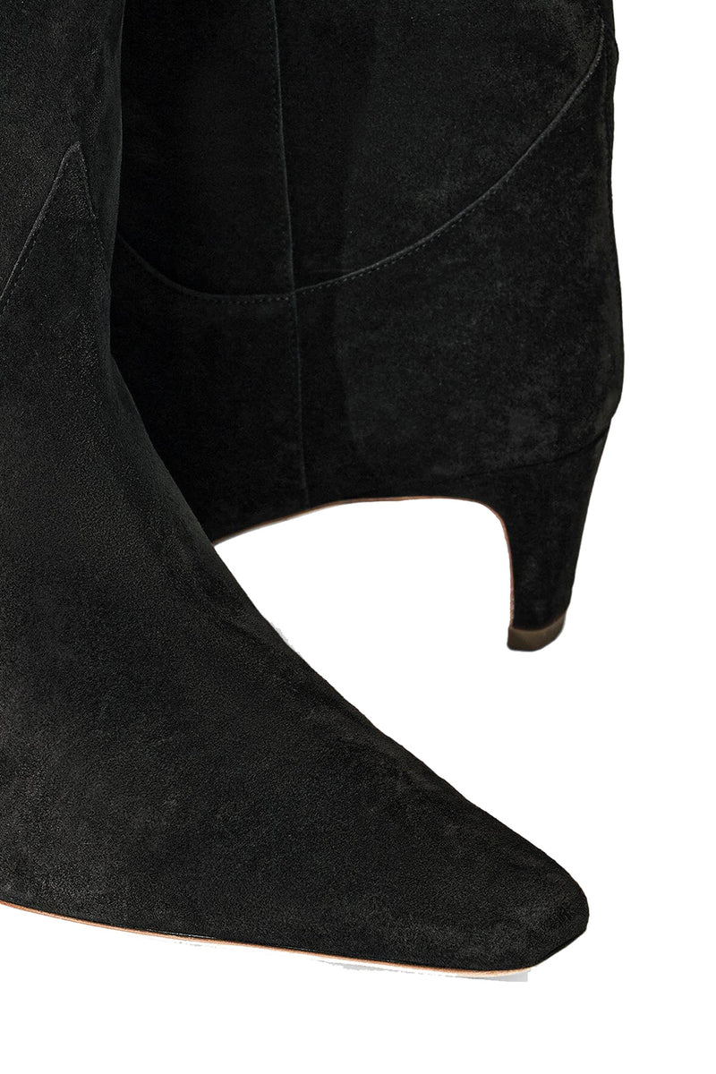 Western Wally in Black Suede